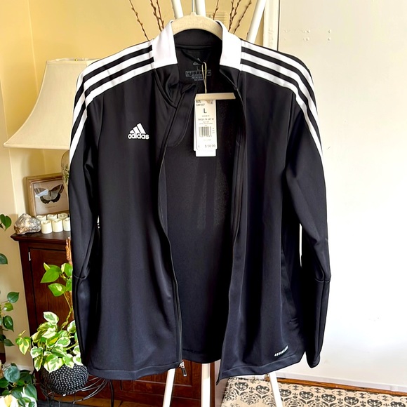 🤍🖤adidas Tiro21 Track Jacket Women’s -Black/White- L-NWT - Picture 7 of 15